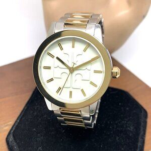 Tory Burch Women's Watch TBW2025 Gigi Quartz Cream Dial Two Tone Steel 36mm